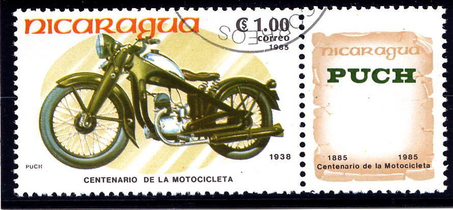 L'Histoire de la moto illustre par des timbres-poste et des cartes postales